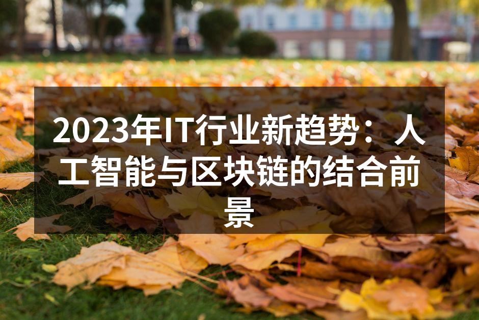 2023年IT行业新趋势：人工智能与区块链的结合前景
