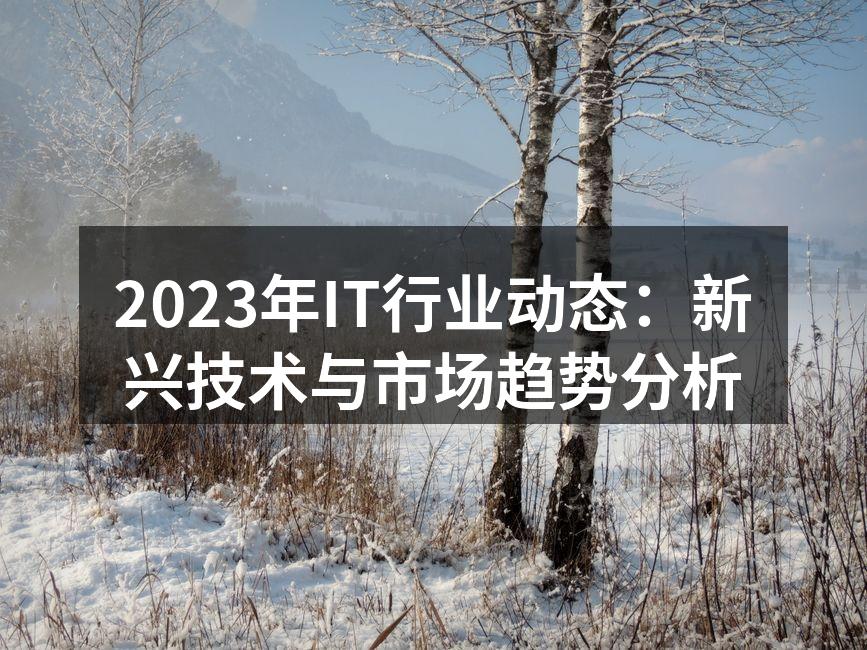 2023年IT行业动态：新兴技术与市场趋势分析